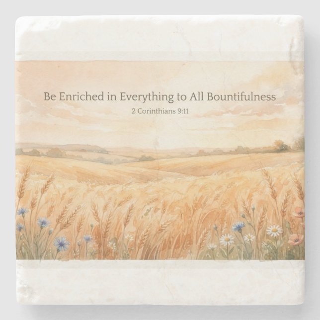 Be Enriched Thanksgiving Stone Coaster (Front)