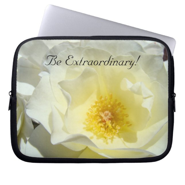 Be Extraordinary! Computer laptop sleeve bag Rose (Front)