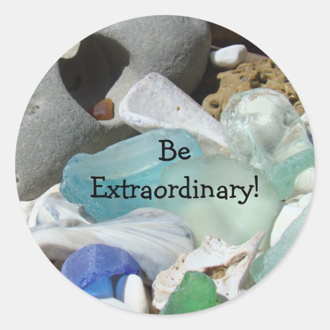 Be Extraordinary! stickers Envelope seals Seaglass (Front)