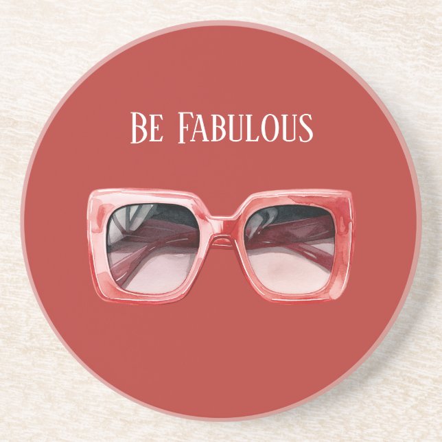 Be Fabulous Red Sunglasses Coaster (Front)