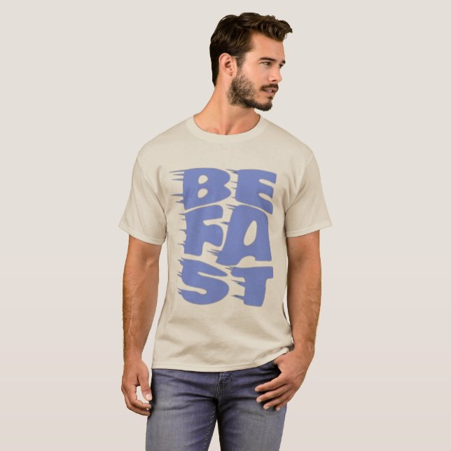 BE FAST Blue Typography - Performance Inspired Men T-Shirt (Front Full)