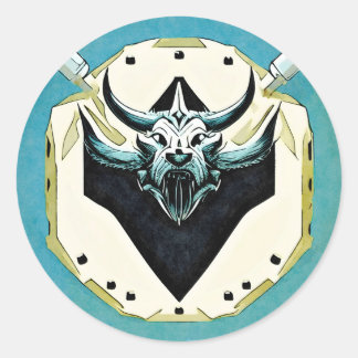 Be fearless like the Vikings, with shield in hand Classic Round Sticker