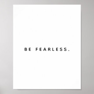 Be Fearless Print in White