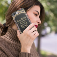 Be Fearless Quote Pink Leopard Print Art Deco