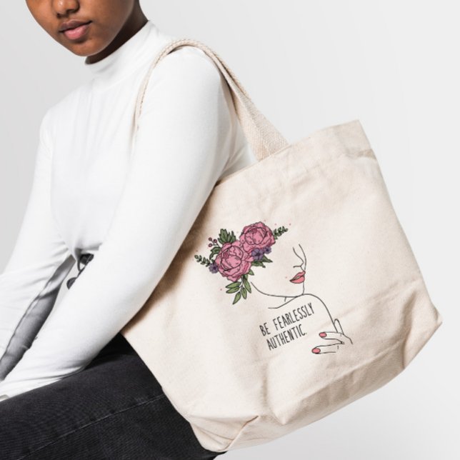 Be Fearlessly Authentic Roses T-Shirt Tote Bag (Creator Uploaded)