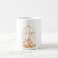 Be Free Rose Gold Bird Cage Mountain Copper Fly