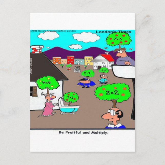 Be Fruitful & Multiply Funny Postcard (Front)