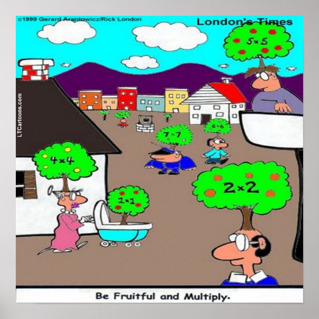 Be Fruitful & Multiply Funny Poster (Front)