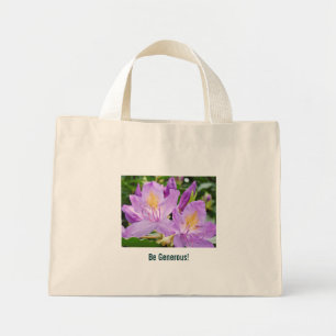 Be Generous! gifts Purple Rhodies Flowers Mini Tote Bag