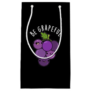 Be Grapeful Positive Grape Pun Dark BG Small Gift Bag