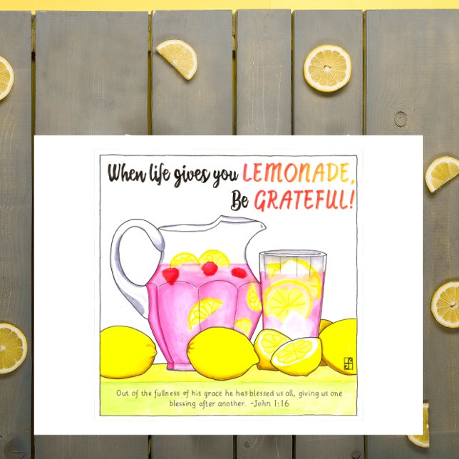 Be Grateful for Lemonade Inspirational Postcard (Creator Uploaded)