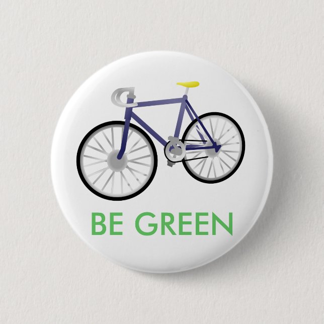 BE GREEN 6 CM ROUND BADGE (Front)