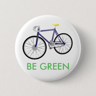 BE GREEN 6 CM ROUND BADGE