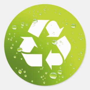 Be Green & Recycle Classic Round Sticker