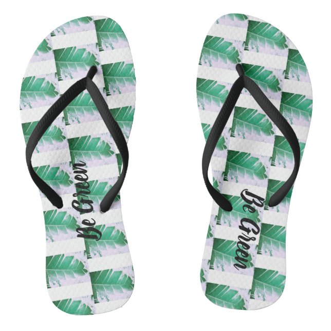 Be Green Wild Banana Leaves Flip Flops (Footbed)