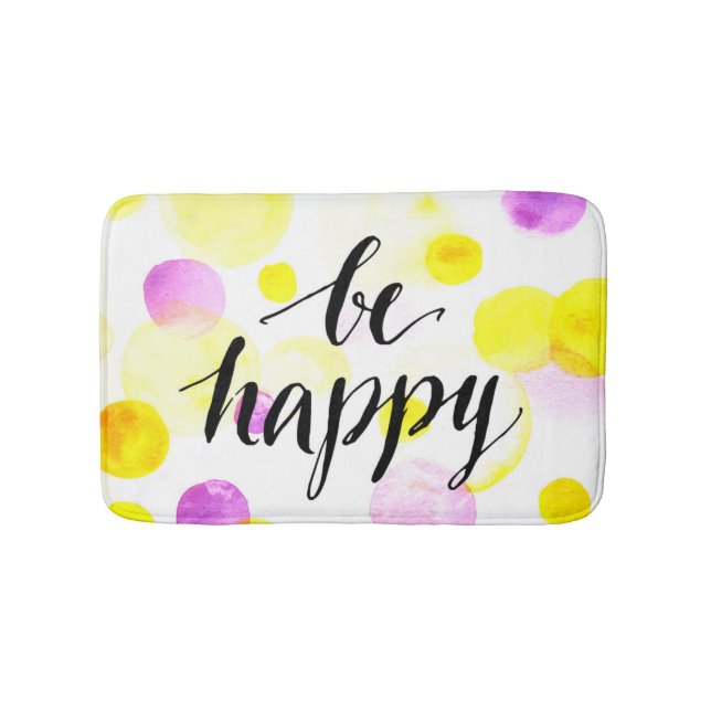 Be Happy 2 Bath Mat (Front)