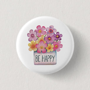 Be Happy 3 Cm Round Badge