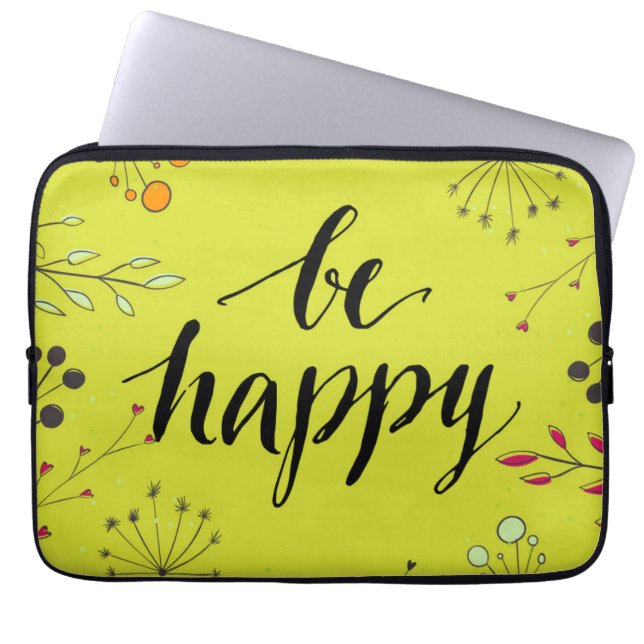 Be Happy 5 Laptop Sleeve (Front)