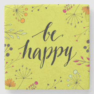Be Happy 5 Stone Coaster