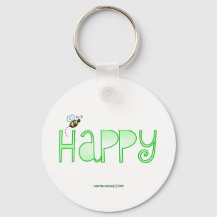 Be Happy - A Positive Word - Apparel (Green) Key Ring