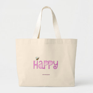 Be Happy - A Positive Word Large Tote Bag