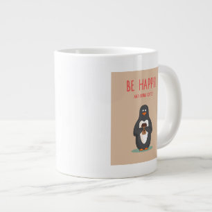 Be Happy And Drink Coffee Large Coffee Mug