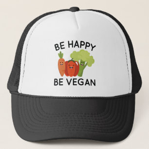 Be Happy Be Vegan Trucker Hat
