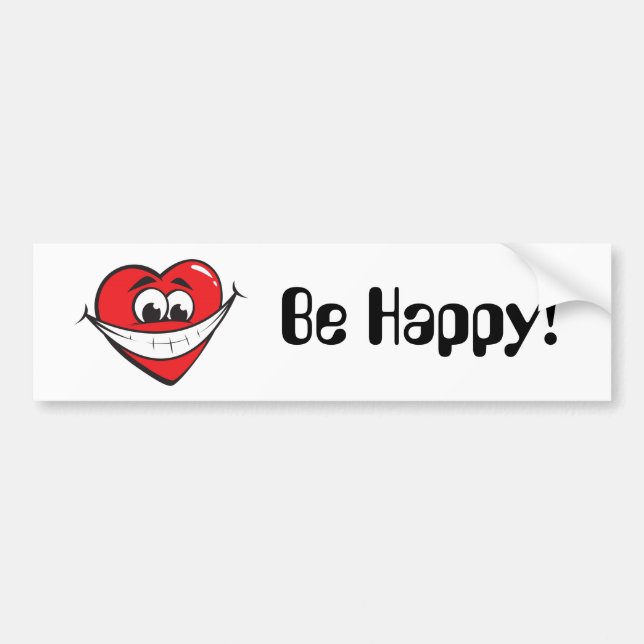 Be Happy Bumper Sticker (Front)