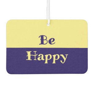 Be Happy Car Air Freshener (Yellow & Navy Blue)