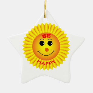 Be Happy Ceramic Tree Decoration