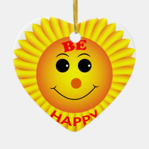 Be Happy Ceramic Tree Decoration