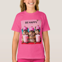 Be happy chipmunks pink strawberry milkshakes