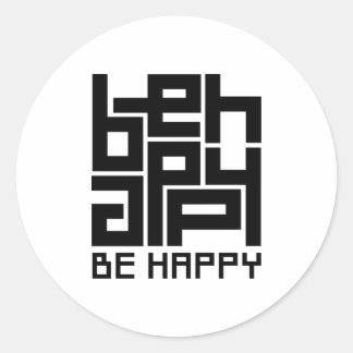 Be happy classic round sticker