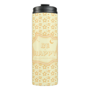 Be Happy Cute Little Stars Pattern Thermal Tumbler
