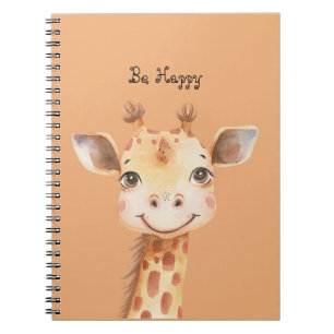 Be Happy Giraffe Notebook