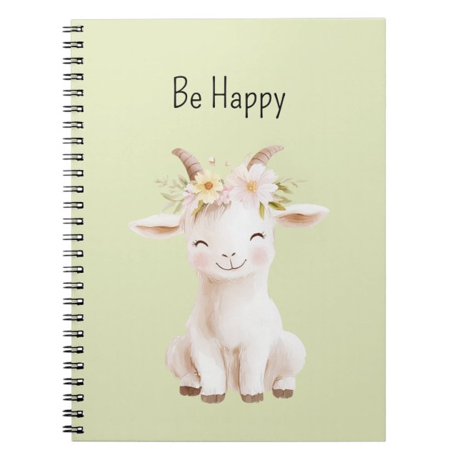 Be Happy Goat Notebook (Front)