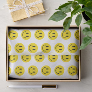Be Happy Grinning Face Funny Any background colour Tissue Paper