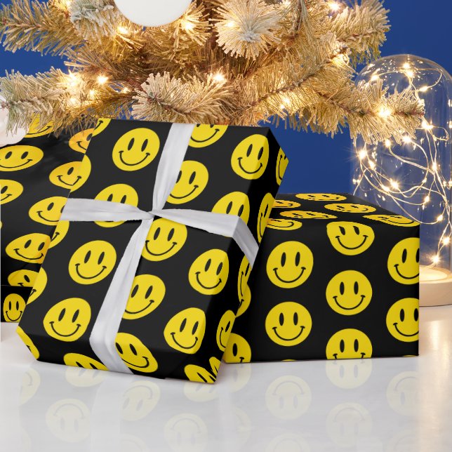 Be Happy Grinning Face Funny Any background colour Wrapping Paper (Holidays)