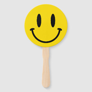 Be Happy Grinning Face Funny Hand Fan