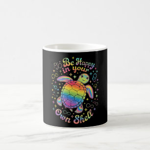 Be Happy In Your Own Shell Rainbow Turtle Autism Coffee Mug