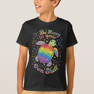 Be Happy In Your Own Shell Rainbow Turtle Autism T-Shirt