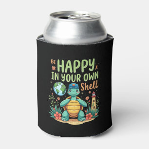 Be Happy In Your Own Shell Turtle Autism Awareness Can Cooler
