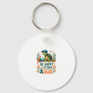 Be Happy In Your Own Shell Turtle Autism Awareness Key Ring