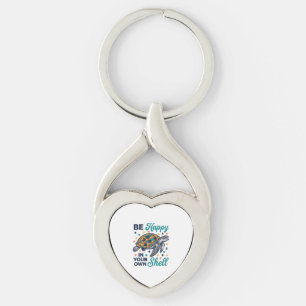 Be Happy In Your Own Shell Turtle Shirt Design_1 Key Ring