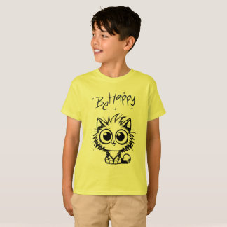 Be Happy Kawaii Cat Kids T-Shirt