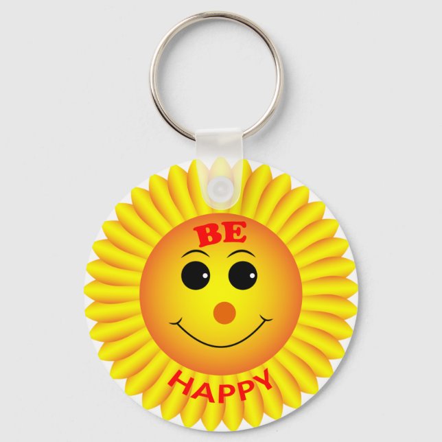 Be Happy Key Ring (Front)