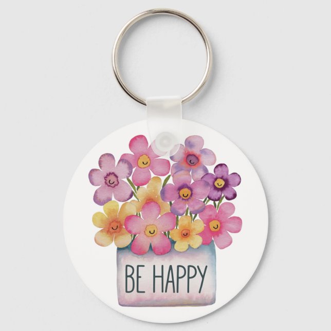 Be Happy Key Ring (Front)