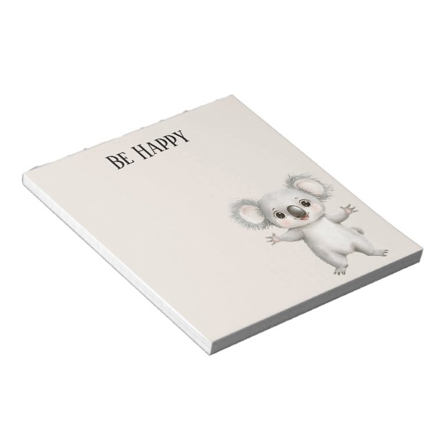 Be Happy Koala Bear Notepad (Angled)
