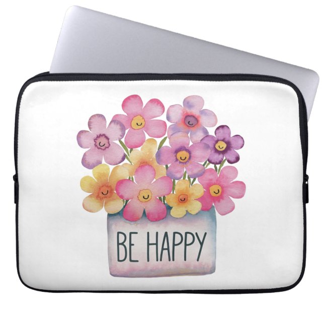 Be Happy Laptop Sleeve (Front)