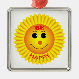 Be Happy Metal Tree Decoration